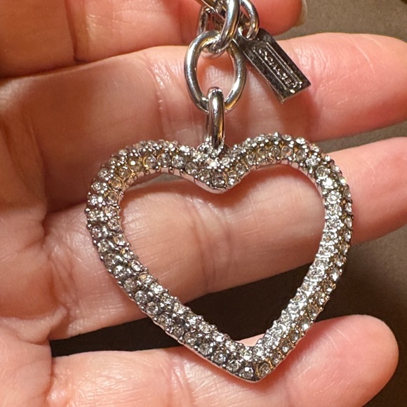 Coach Silver Heart Keychain